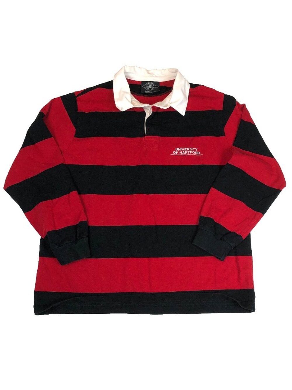 University of Hartford Mens Charles River Apparel Striped Rugby Shirt Size XL